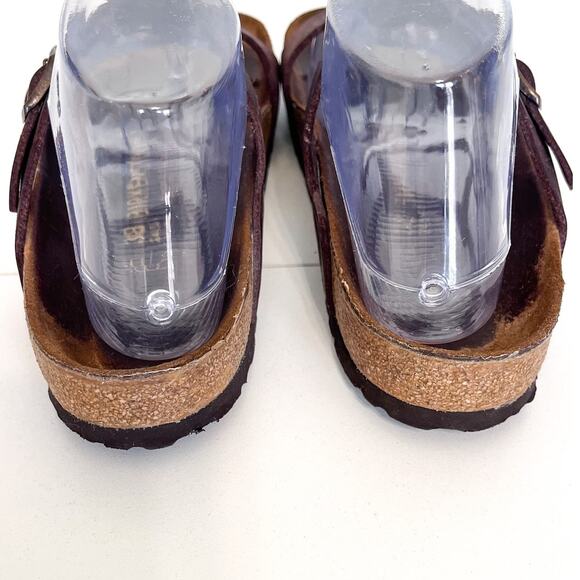 Birkenstock Larisa Slip On Womens Sandals Size 38 US 7 Brown Oiled Leather Open - Picture 7 of 10
